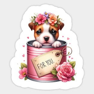 Valentine Staffordshire Bull Terrier Dog For You Sticker